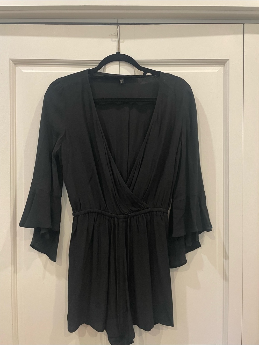 Express Black Wrap-Front Swim Coverup Romper